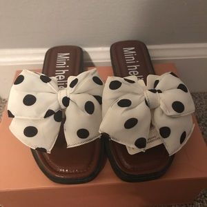 Black and white sandals